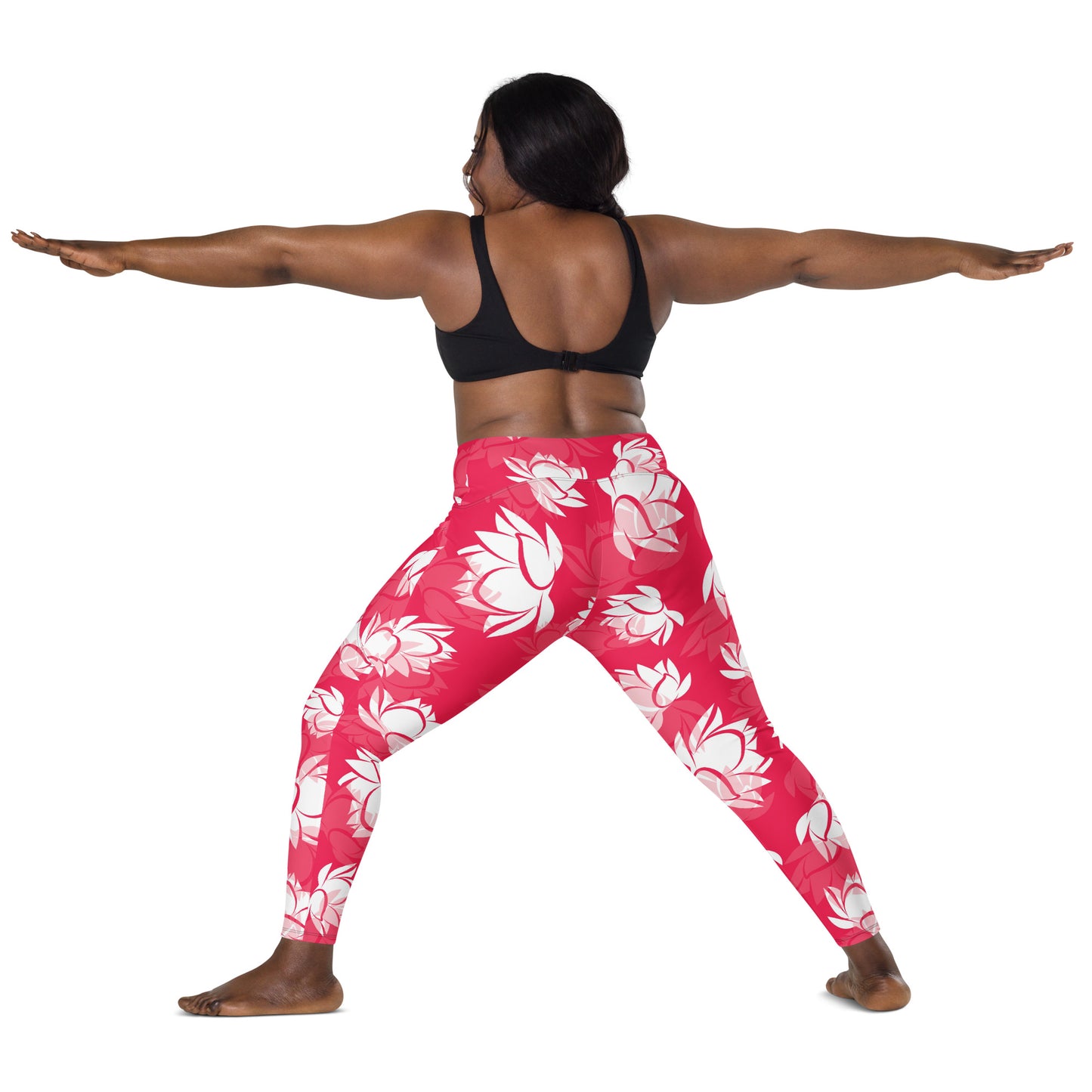 Red Lotus Crossover leggings with pockets