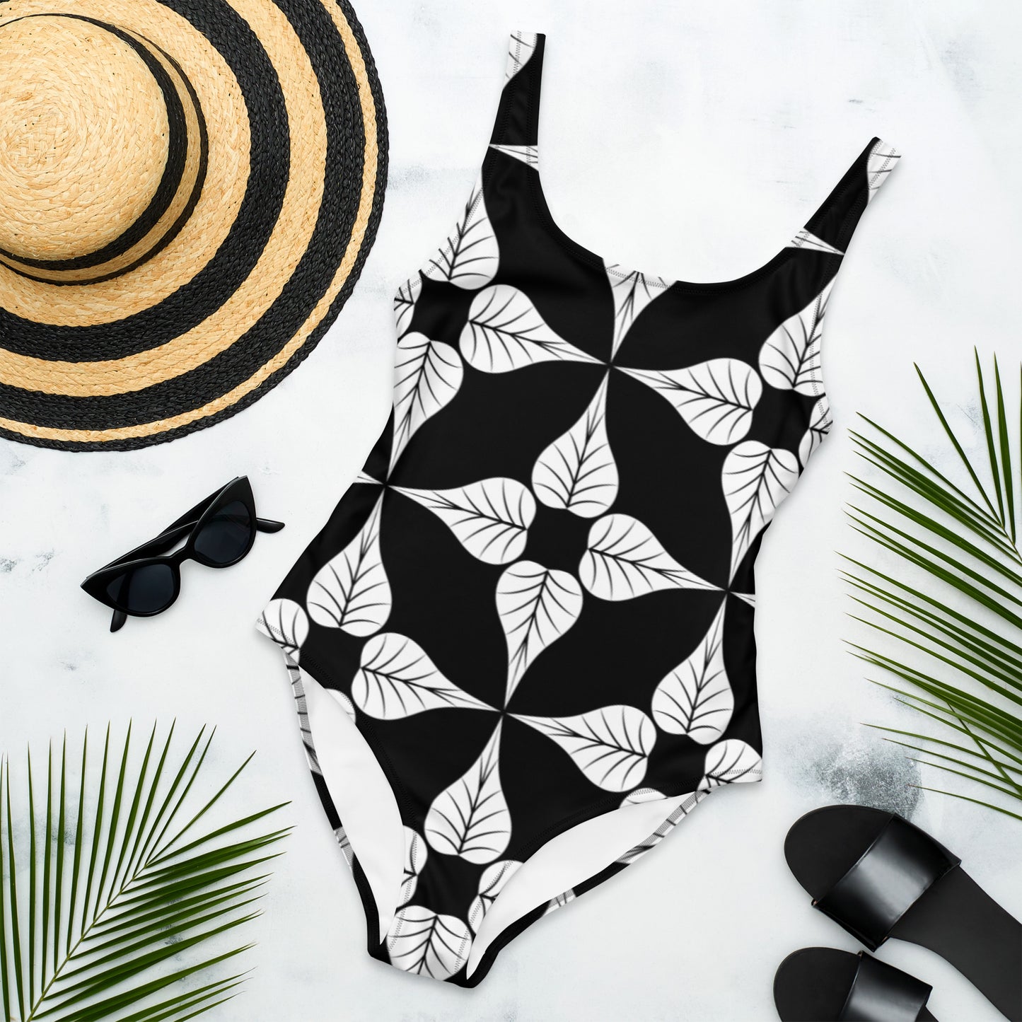 Black Lotus One-Piece Swimsuit