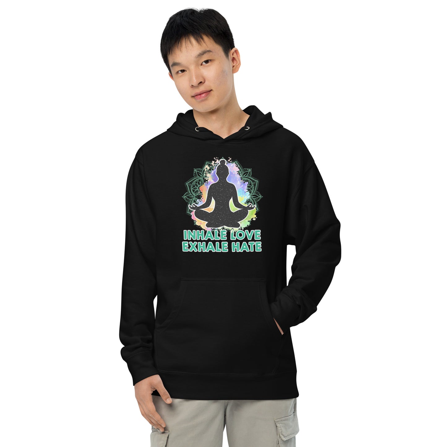 Inhale Love Unisex midweight hoodie