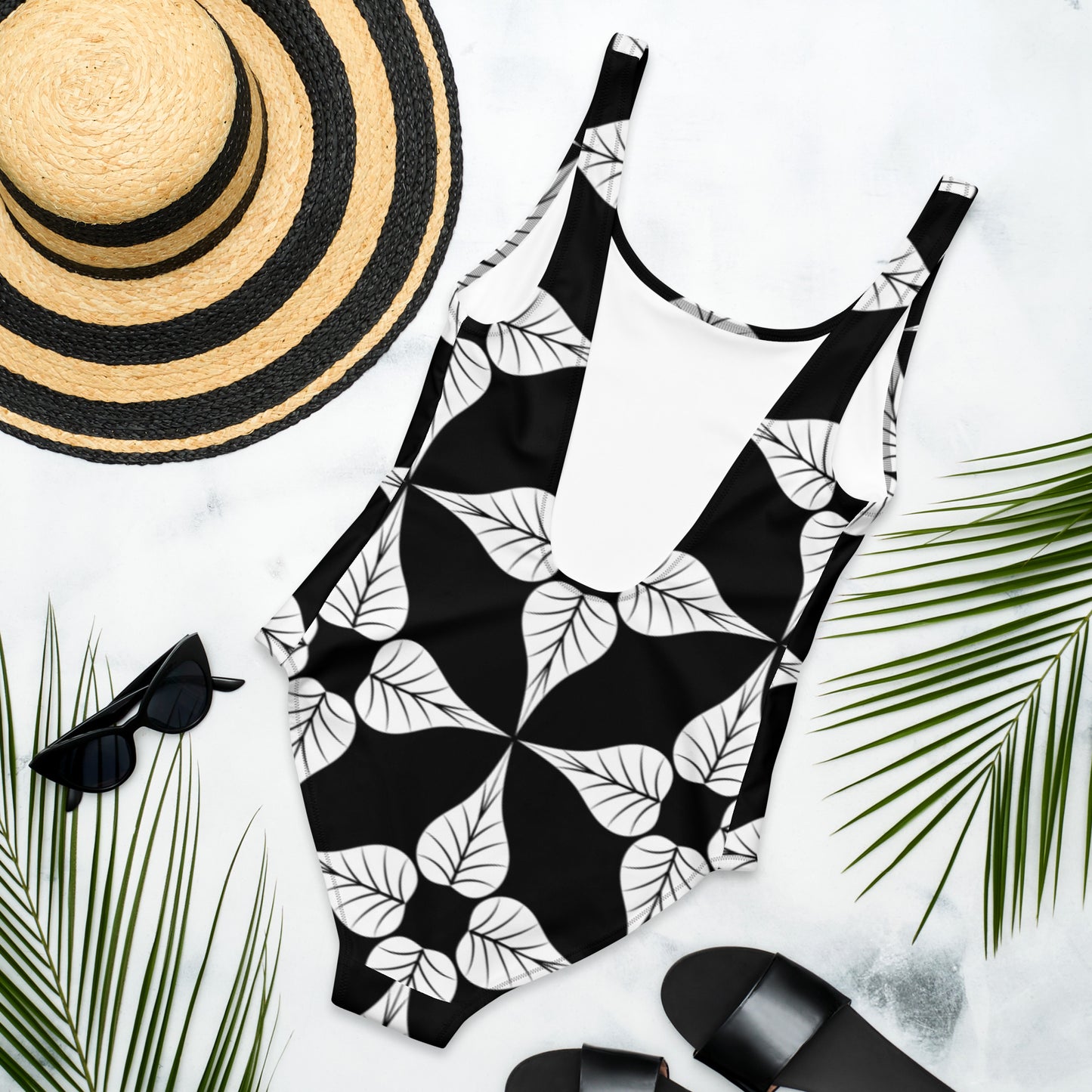 Black Lotus One-Piece Swimsuit