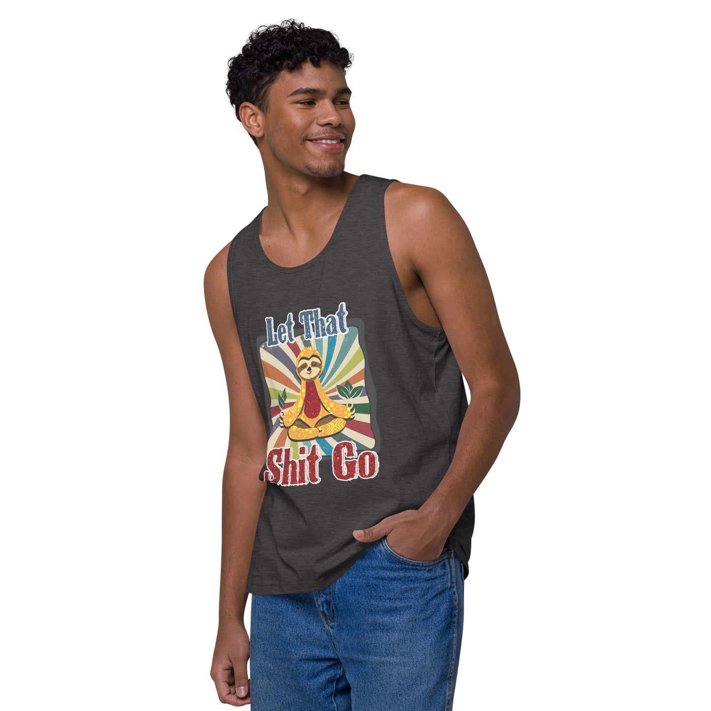 Let That Shit Go Men’s premium tank top