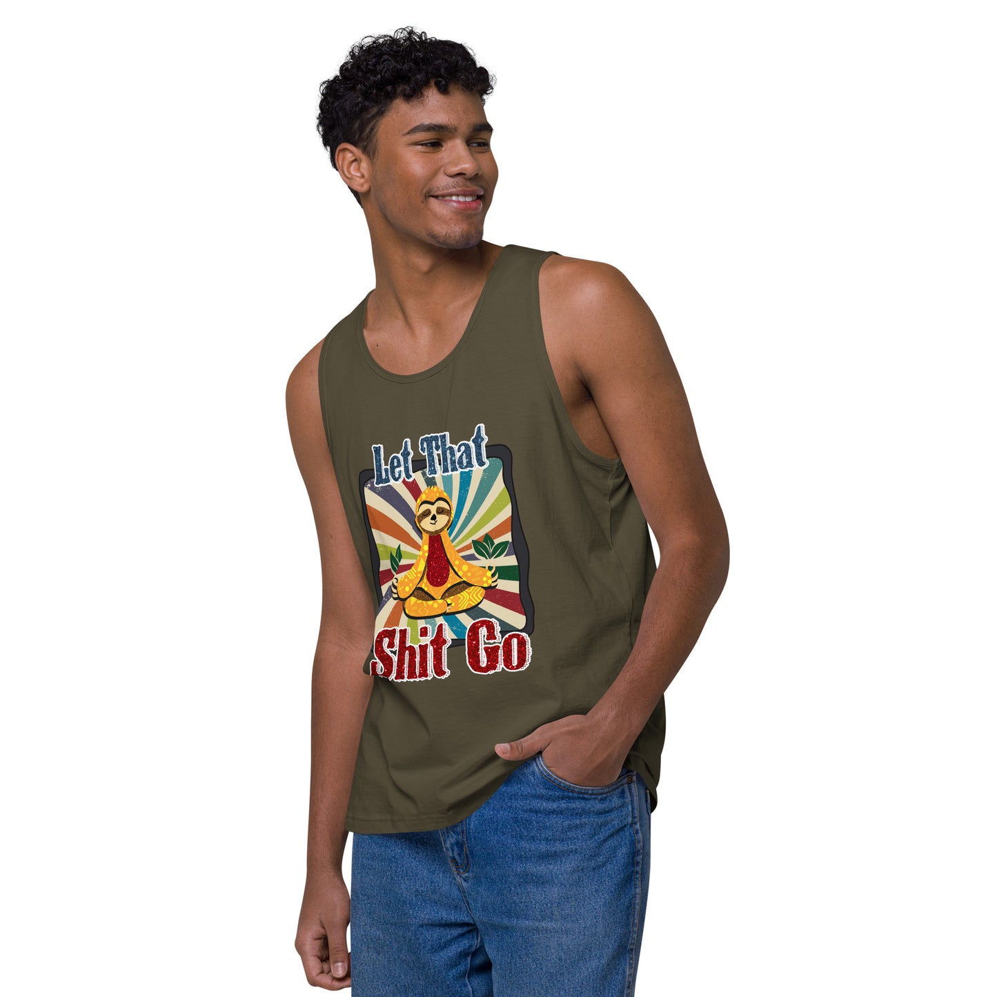 Let That Shit Go Men’s premium tank top